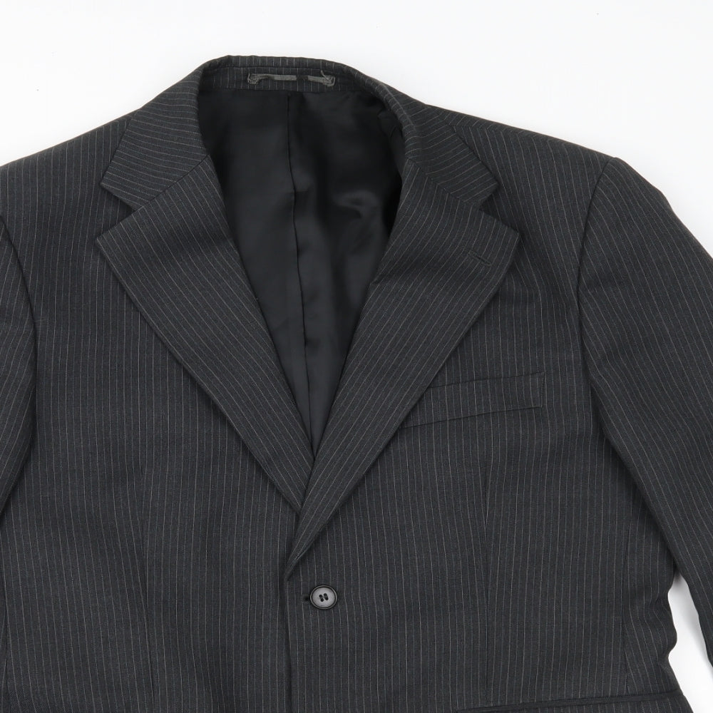 Pinstripe Mens Black Striped  Jacket Blazer