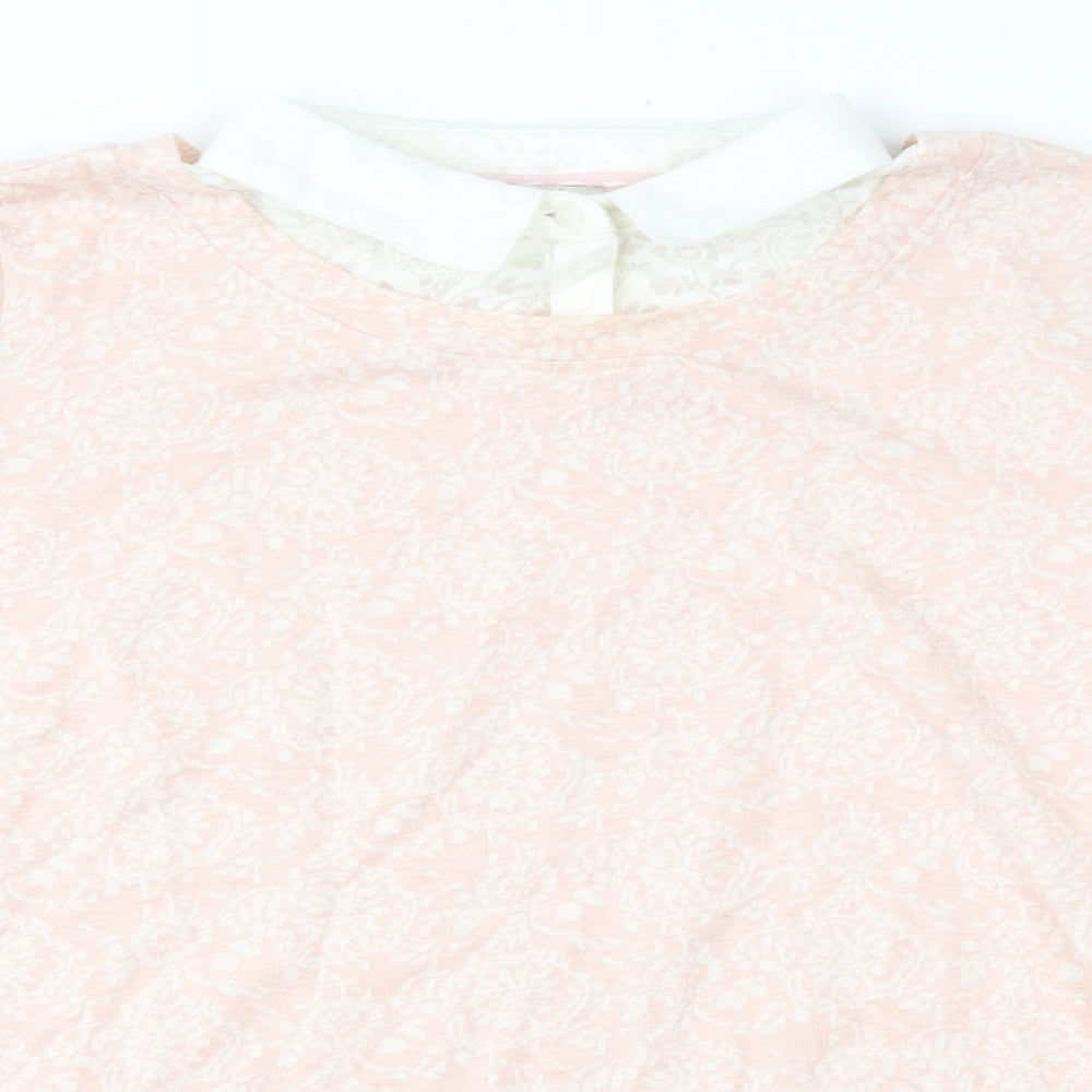 m&s Womens Pink Floral  Pullover Jumper Size 16