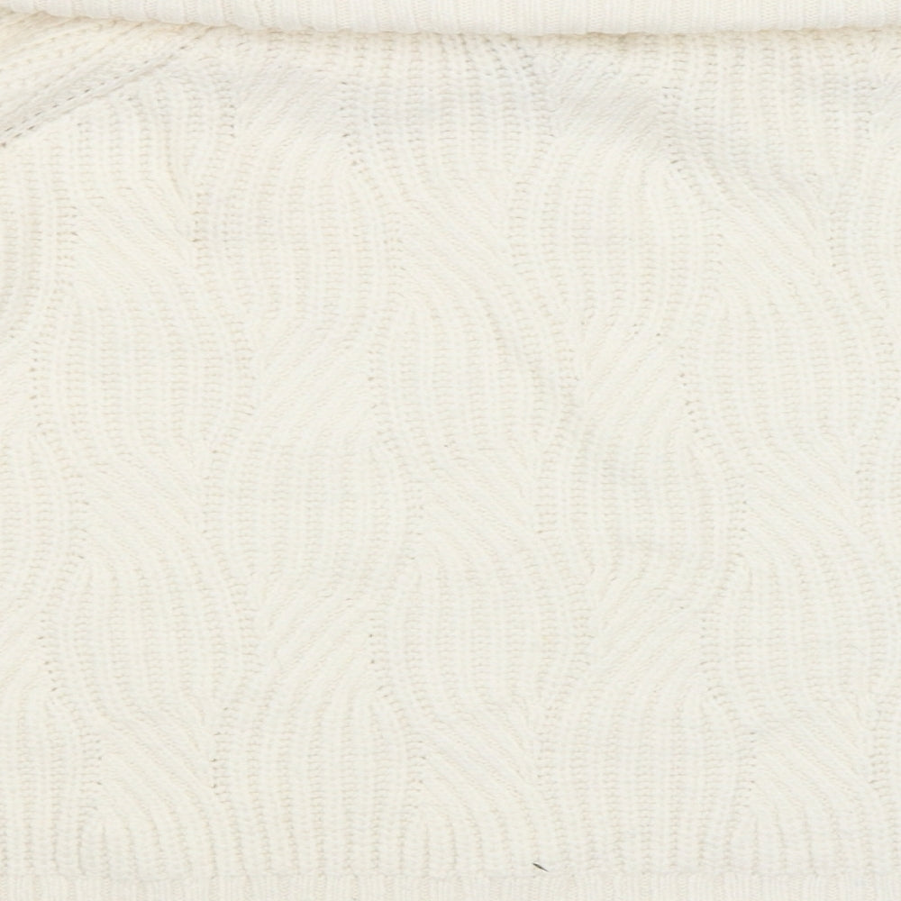 Miss Selfridge Womens White Argyle/Diamond  Pullover Jumper Size 10