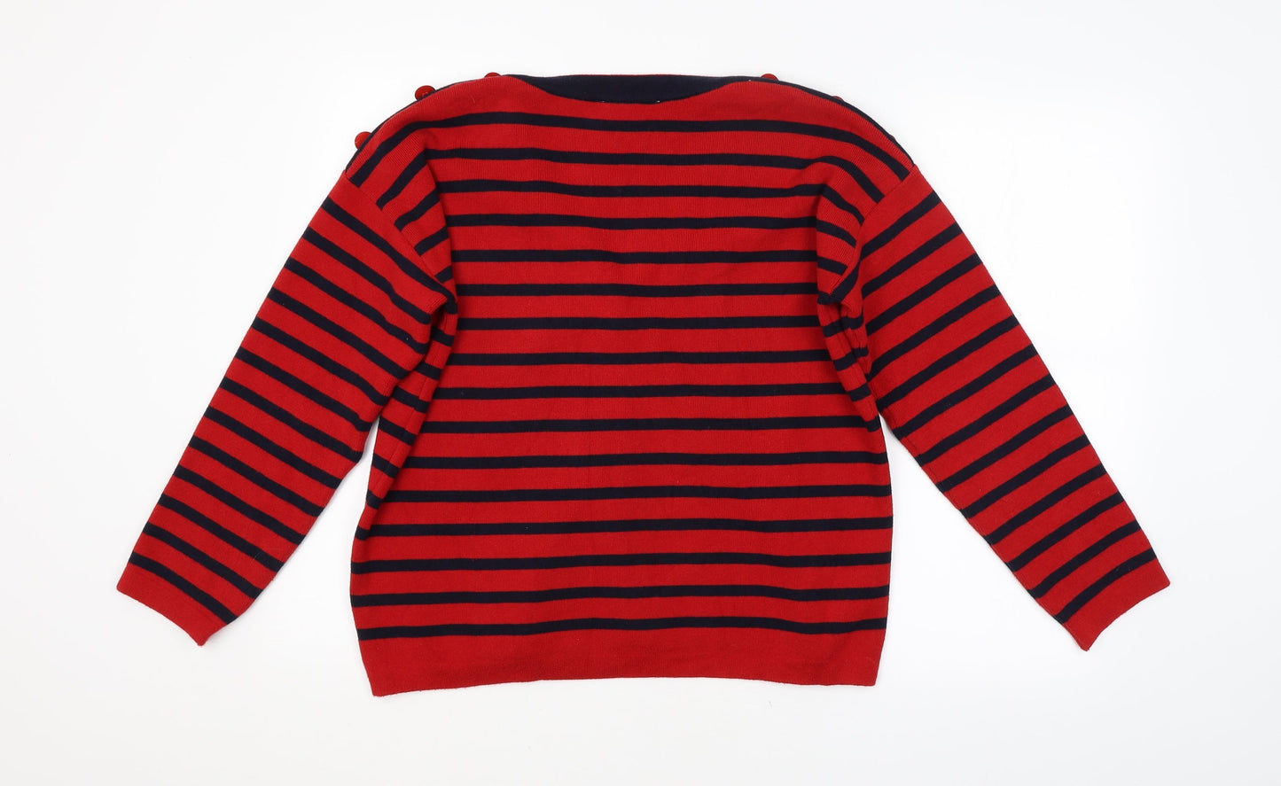 Mango Womens Red Striped  Pullover Jumper Size M