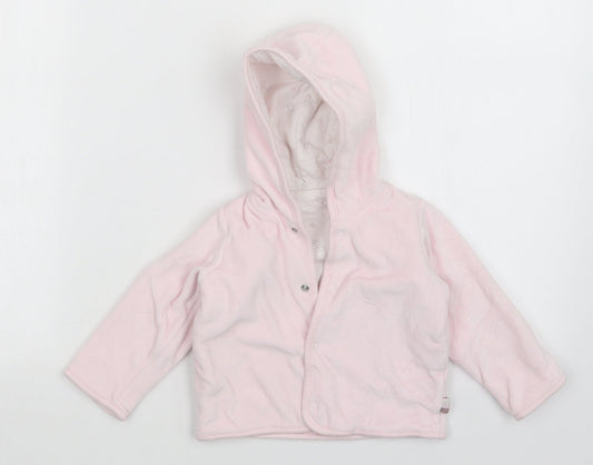M&S Girls Pink   Full Zip Jumper Size 9-12 Months