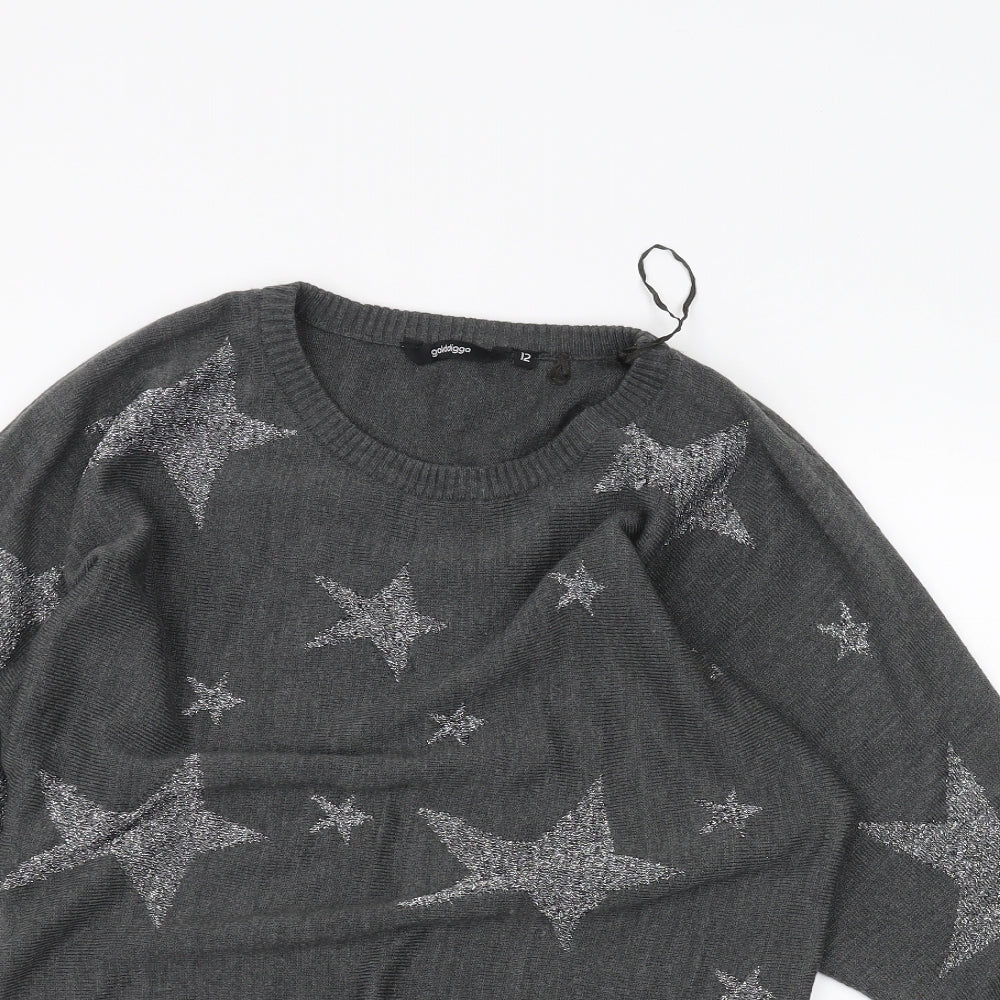 Golddigga Womens Grey   Pullover Jumper Size 12