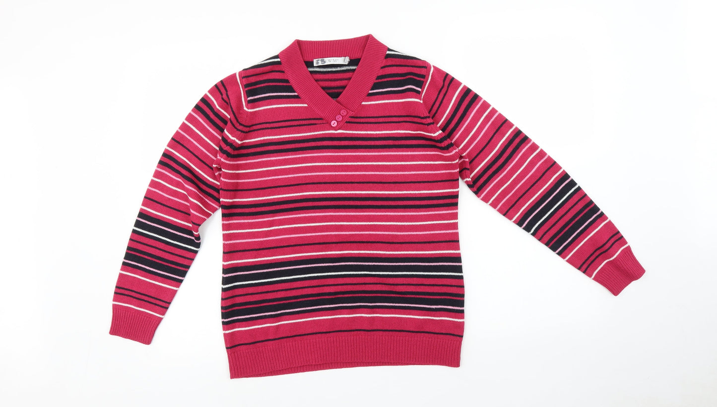 EWM Womens Multicoloured Striped  Pullover Sweatshirt Size S