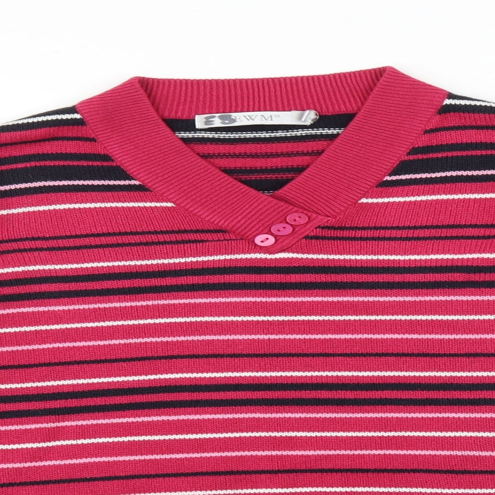 EWM Womens Multicoloured Striped  Pullover Sweatshirt Size S