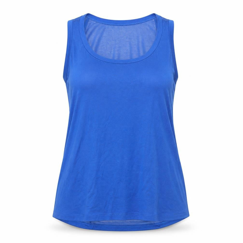 Front view of Crivit women’s blue tank, size S