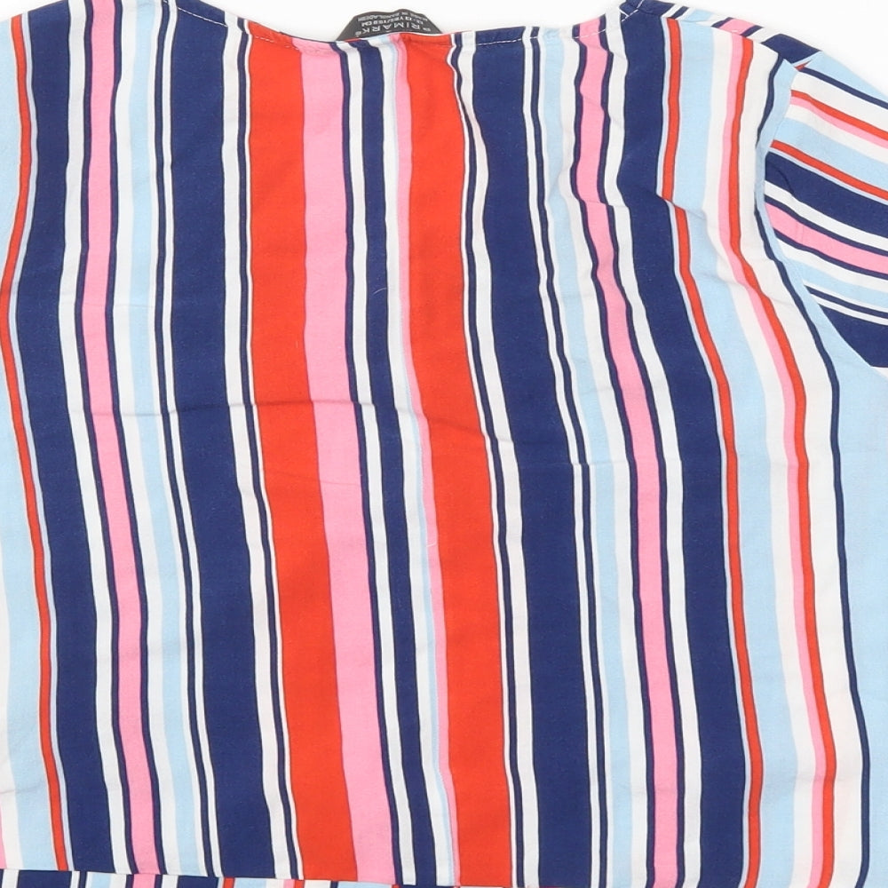 Primark Girls Multicoloured Striped  Wrap Blouse Size 12-13 Years