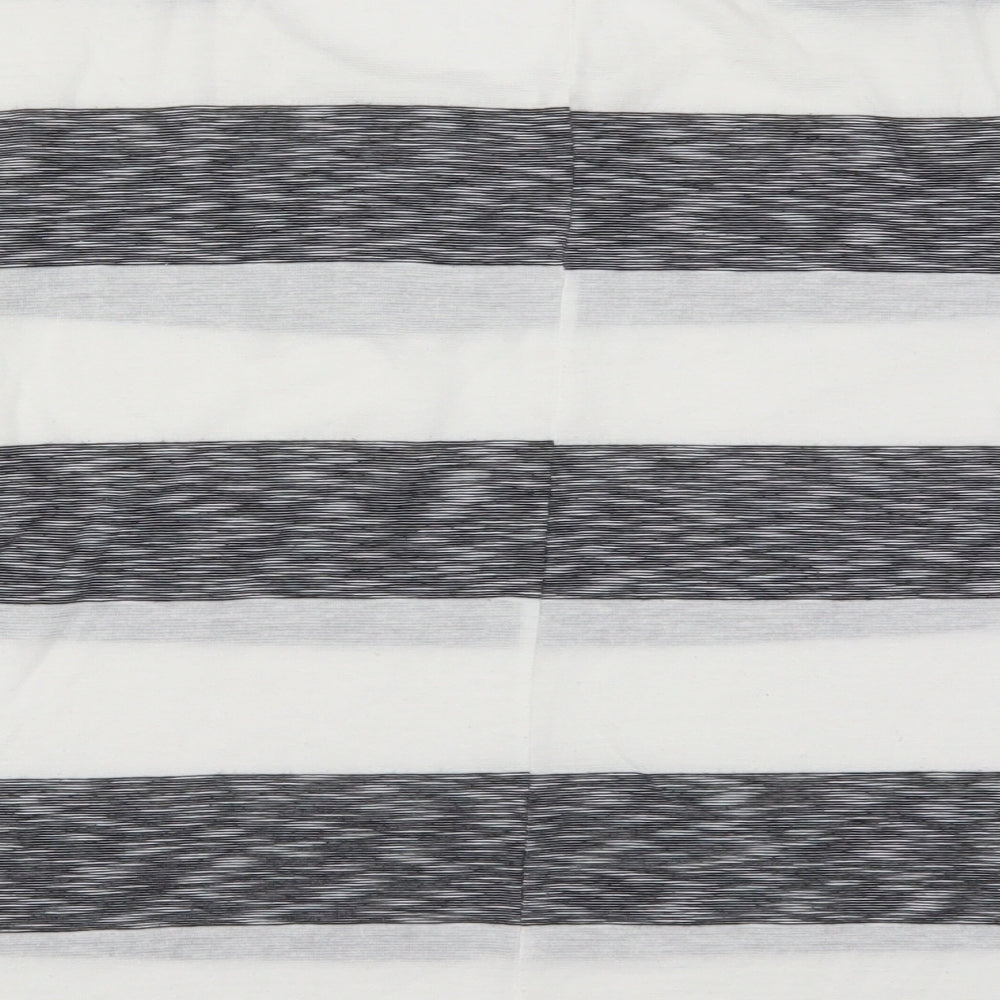 International Womens Grey Striped  Basic T-Shirt Size 10