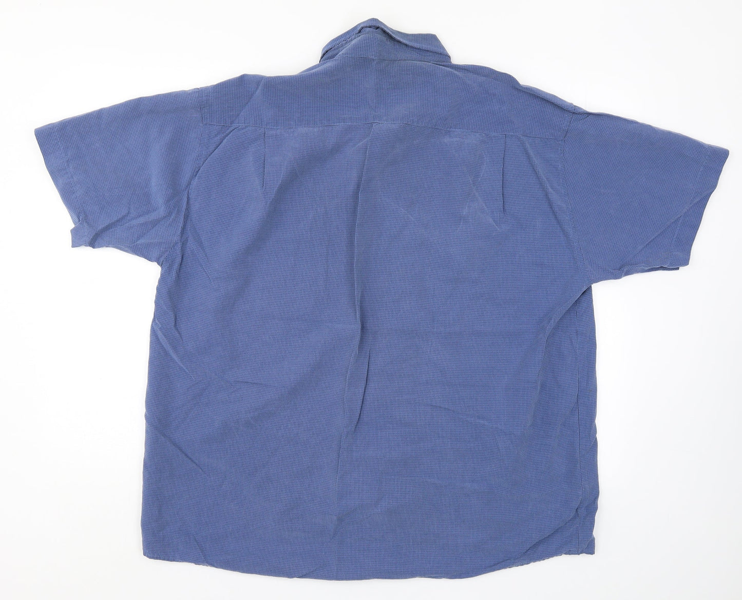 EWM Mens Blue Check   Button-Up Size XL