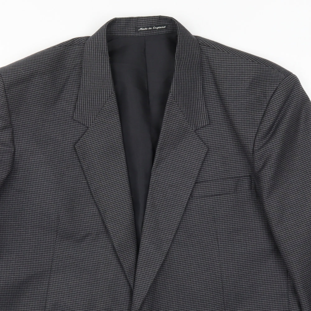 Preworn Mens Grey Striped  Jacket Suit Jacket Size 40