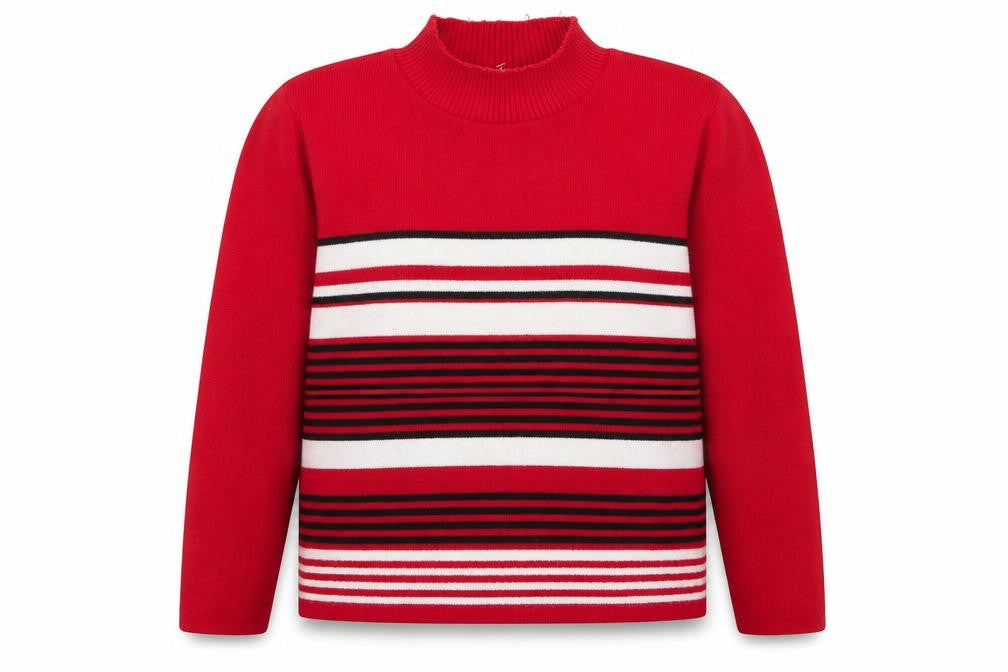 Vida Vi Womens Red Striped Knit Pullover Jumper Size L