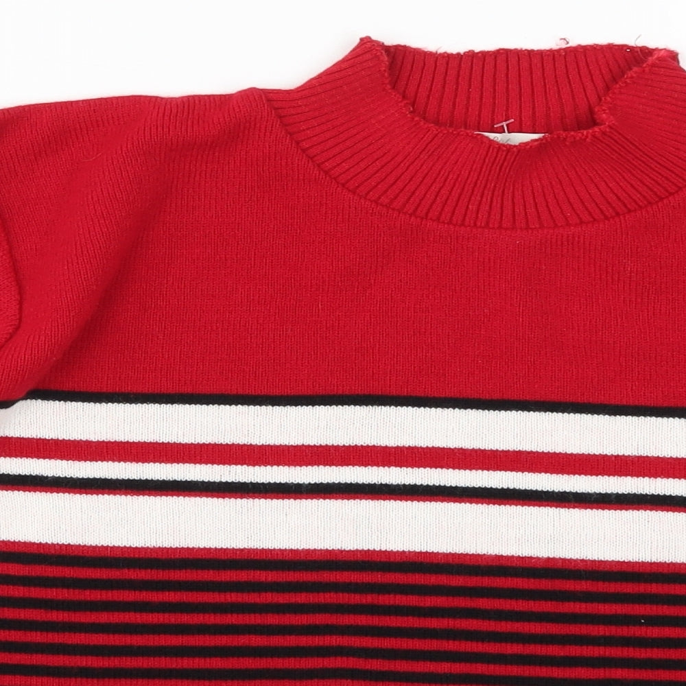 Vida Vi Womens Red Striped Knit Pullover Jumper Size L