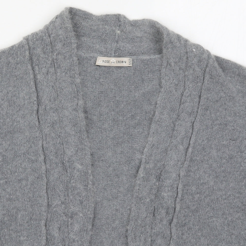 Rose & Crown Womens Grey  Knit Cardigan Jumper Size 12