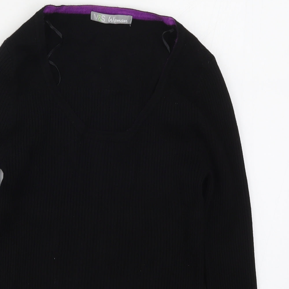 Marks and Spencer Womens Black  Knit Pullover Jumper Size 10