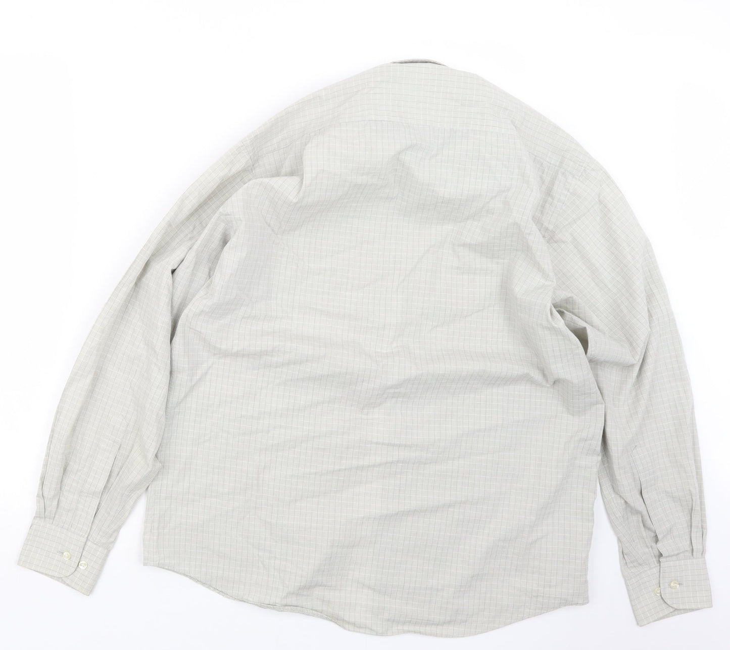 Marks and Spencer Mens Grey Check   Button-Up Size 15