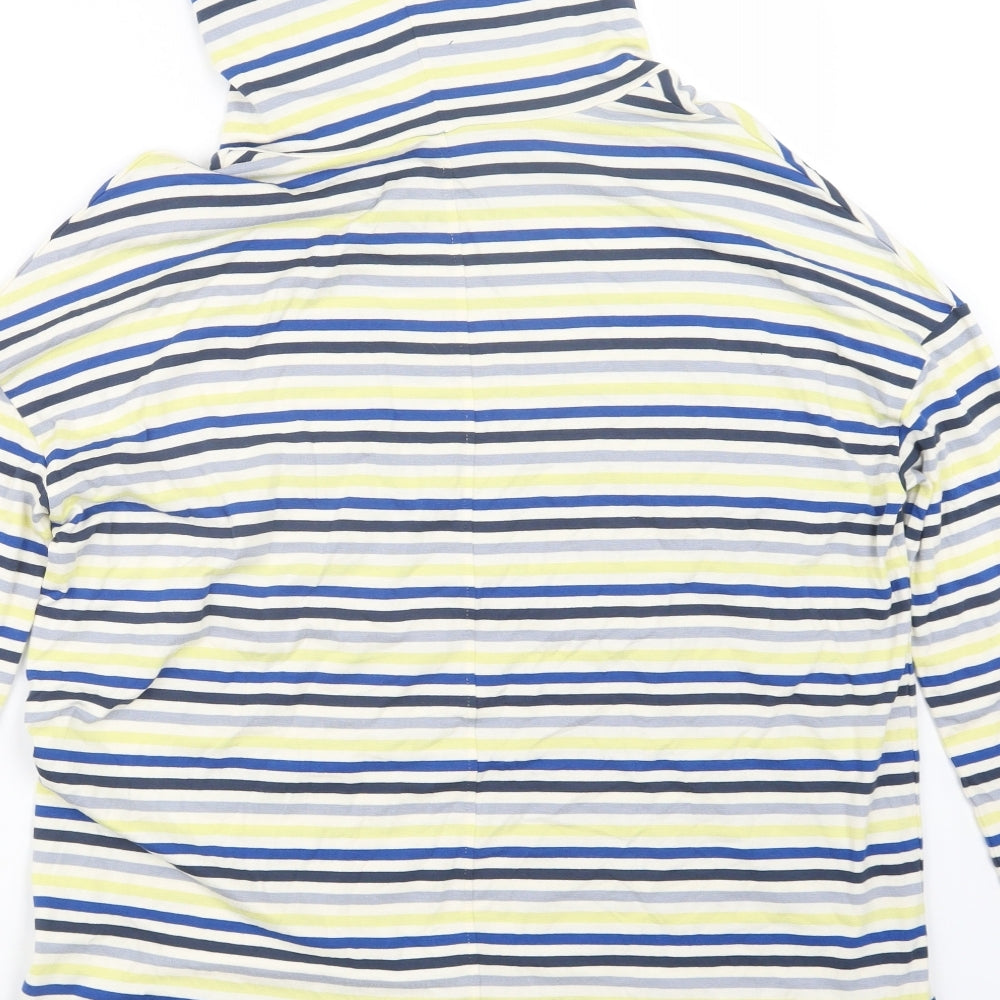 EAST Womens Blue Striped  Basic T-Shirt Size S