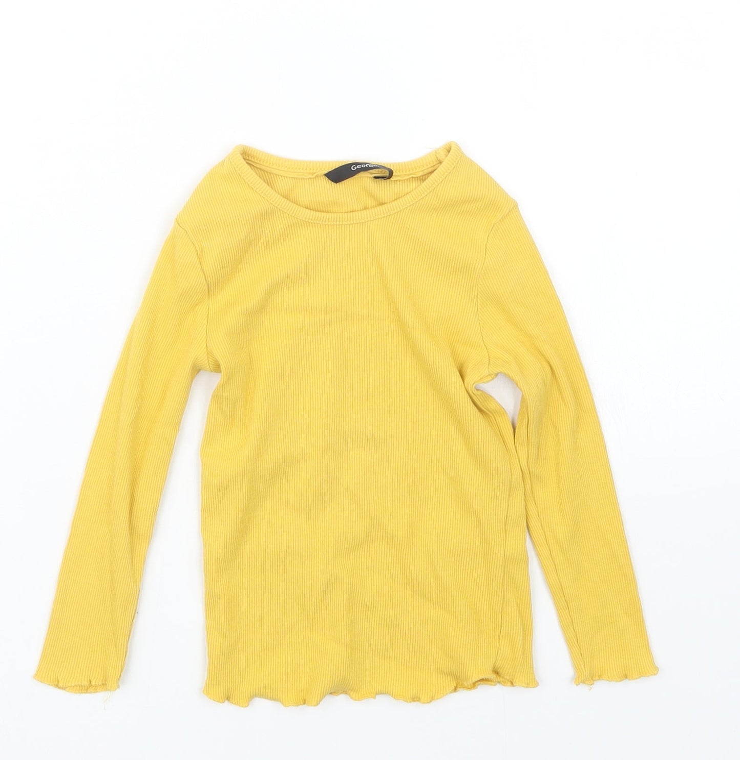 George Girls Yellow   Basic T-Shirt Size 2-3 Years