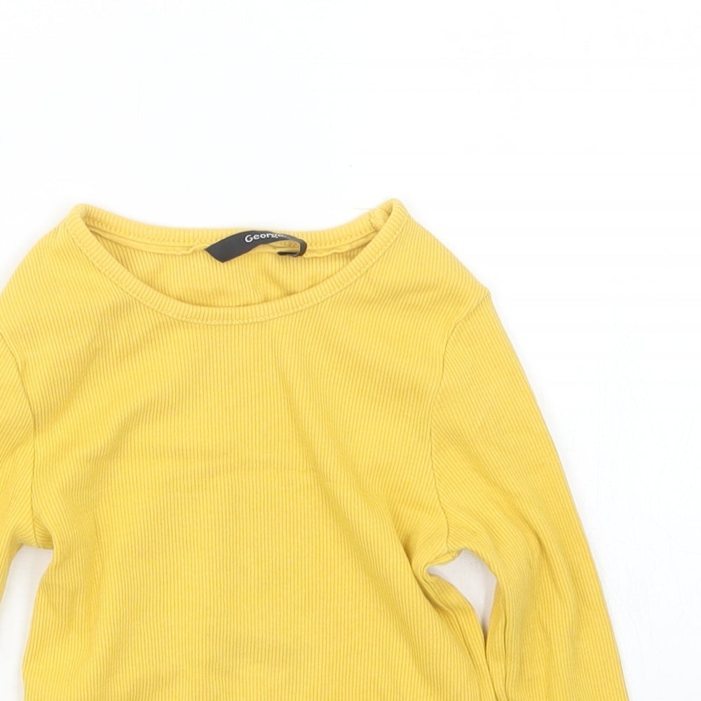 George Girls Yellow   Basic T-Shirt Size 2-3 Years