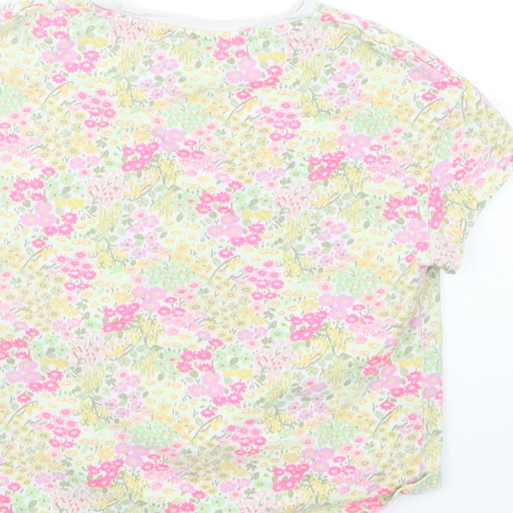 NEXT Girls Purple Floral  Basic T-Shirt Size 6 Years