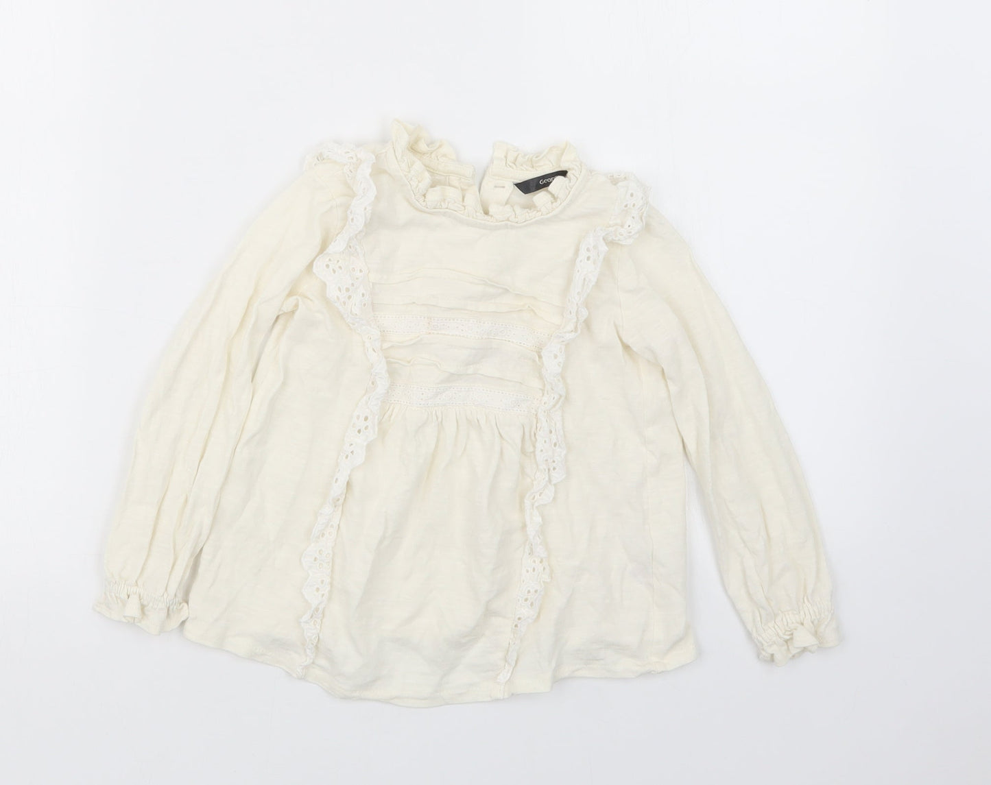 George Girls Ivory   Basic T-Shirt Size 2-3 Years