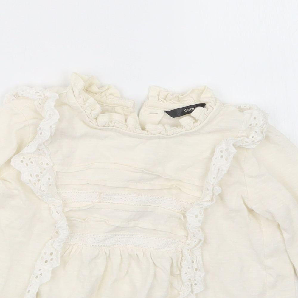 George Girls Ivory   Basic T-Shirt Size 2-3 Years