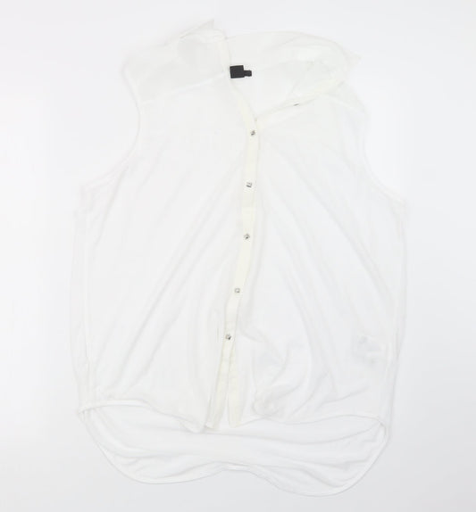 H&M Womens White   Basic Button-Up Size M