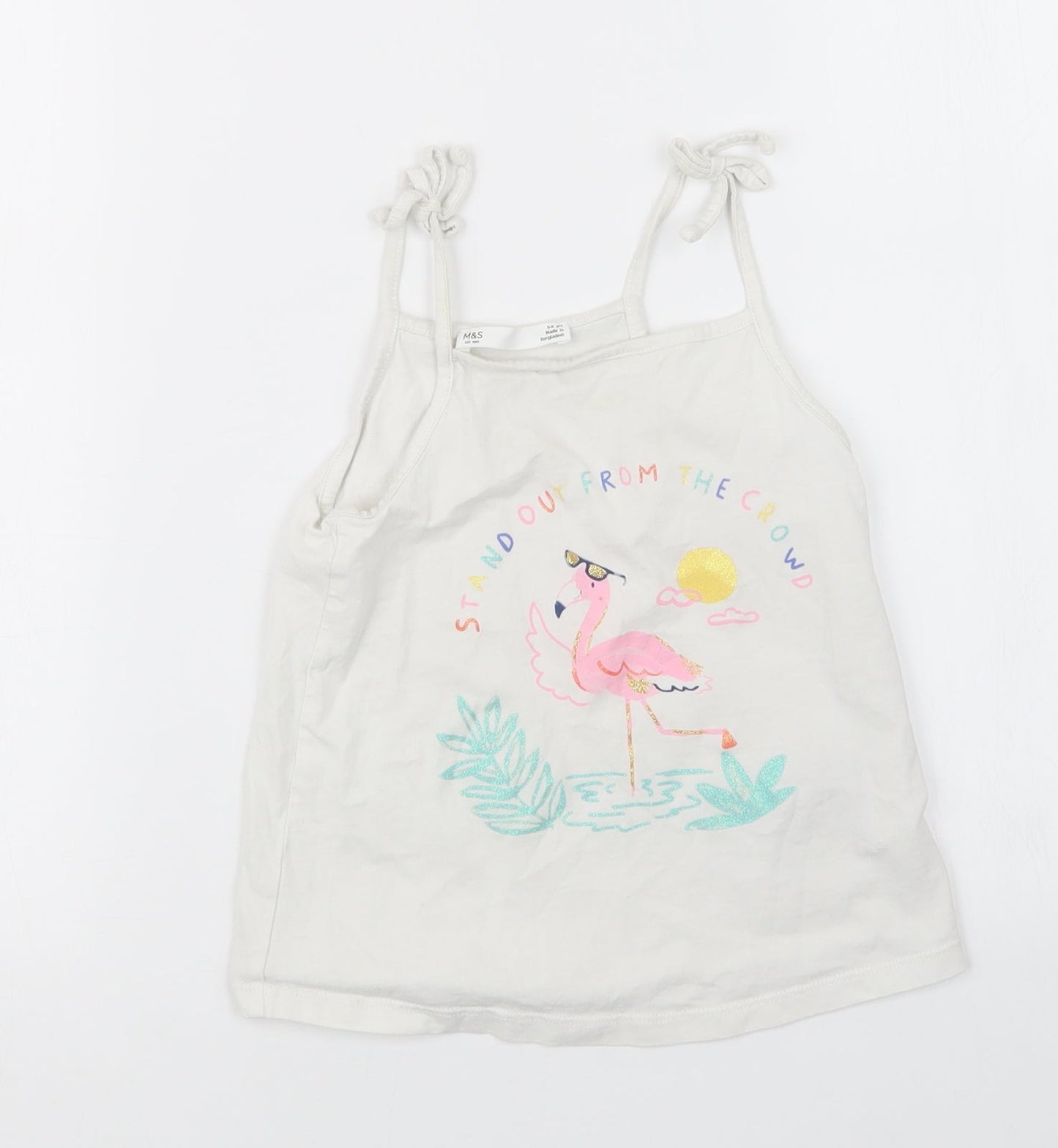 Marks and Spencer Girls White   Basic Tank Size 5-6 Years
