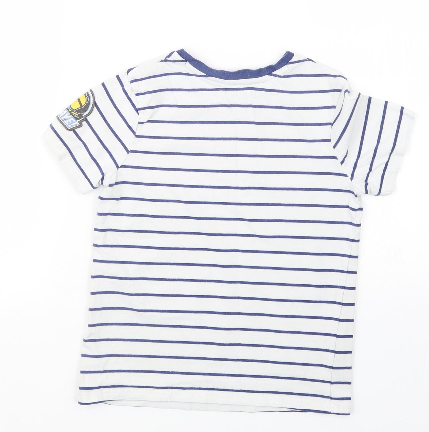 George Boys White Striped  Basic T-Shirt Size 7-8 Years  - Minions