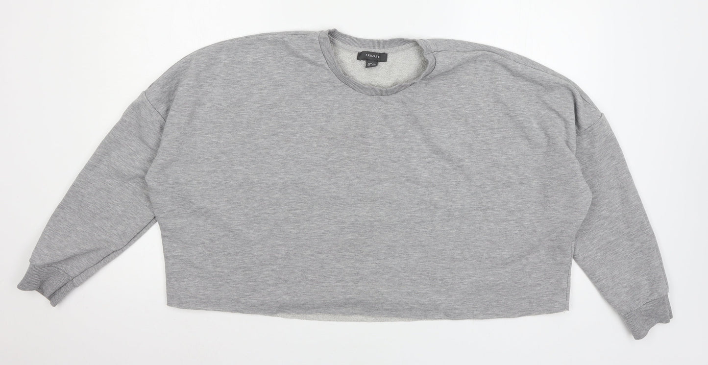Primark Womens Grey  Jersey Pullover Sweatshirt Size 14