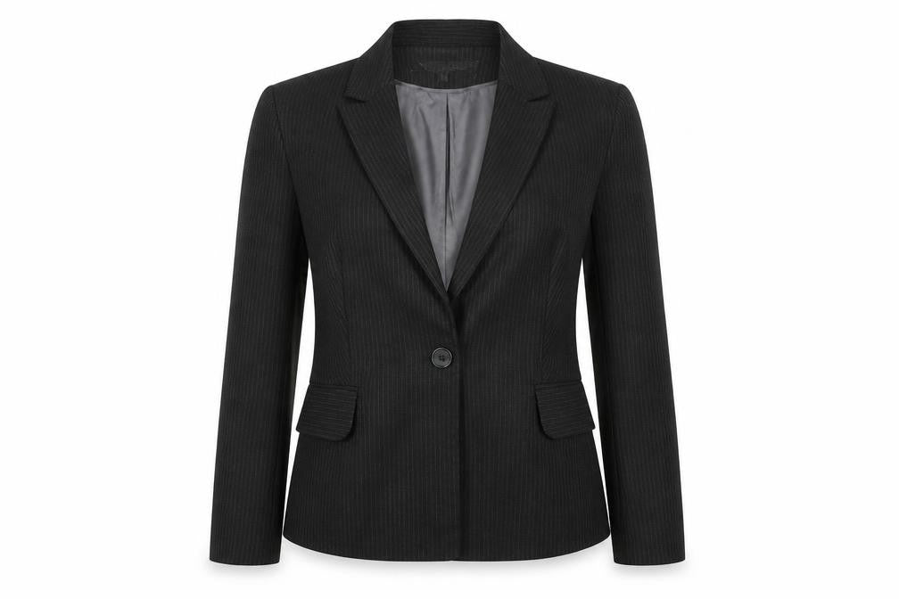 Warehouse Womens Grey Striped  Jacket Suit Jacket Size 10