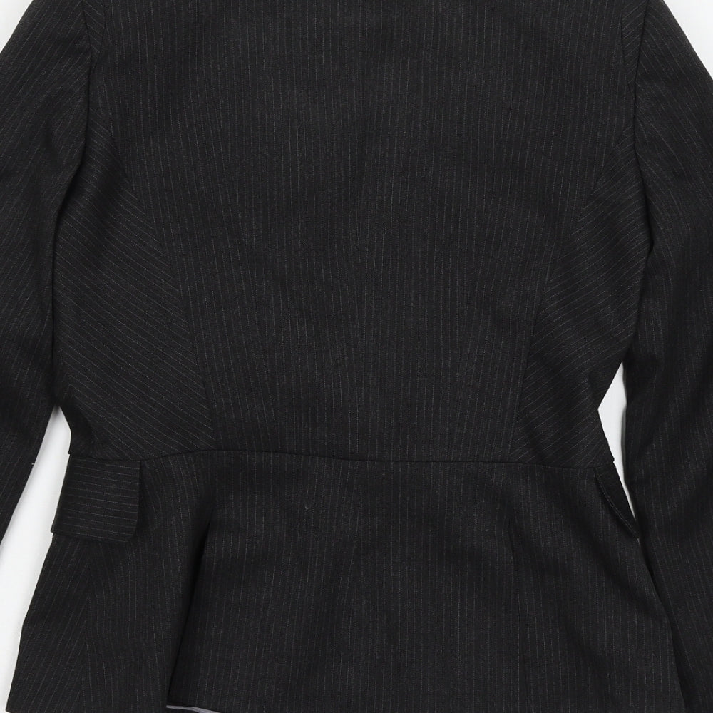 Warehouse Womens Grey Striped  Jacket Suit Jacket Size 10