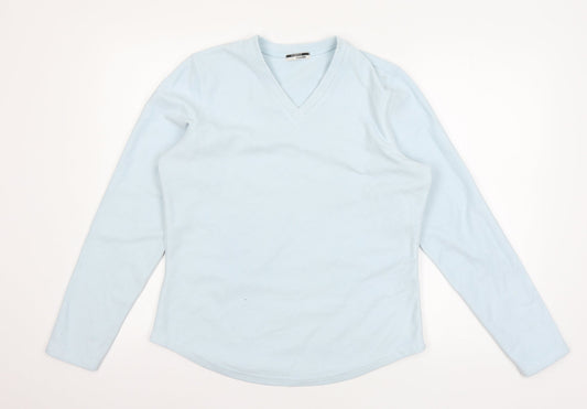 George Womens Blue Solid Fleece Top Pyjama Top Size M