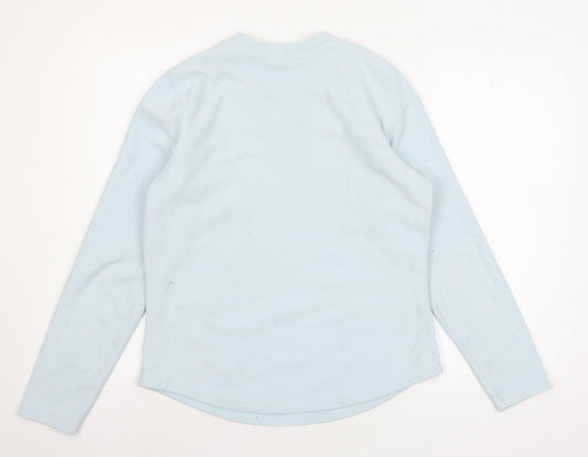 George Womens Blue Solid Fleece Top Pyjama Top Size M