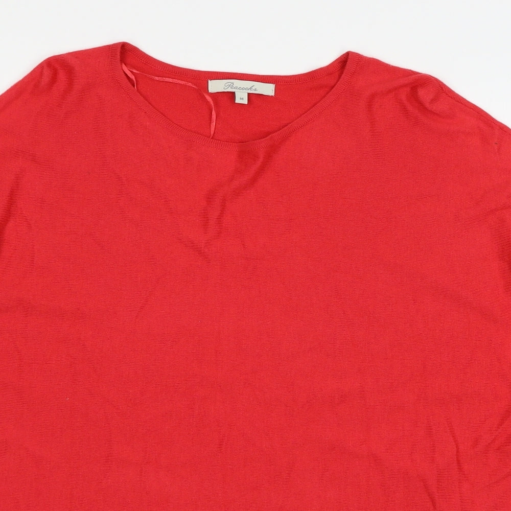 Peacocks Womens Red  Knit Pullover Jumper Size M