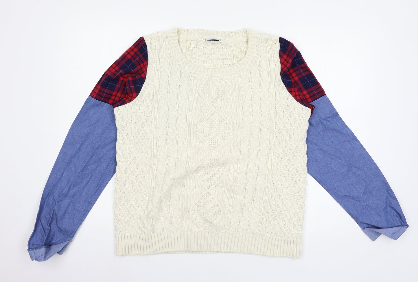 Noisy may Womens Ivory  Knit Pullover Jumper Size 8