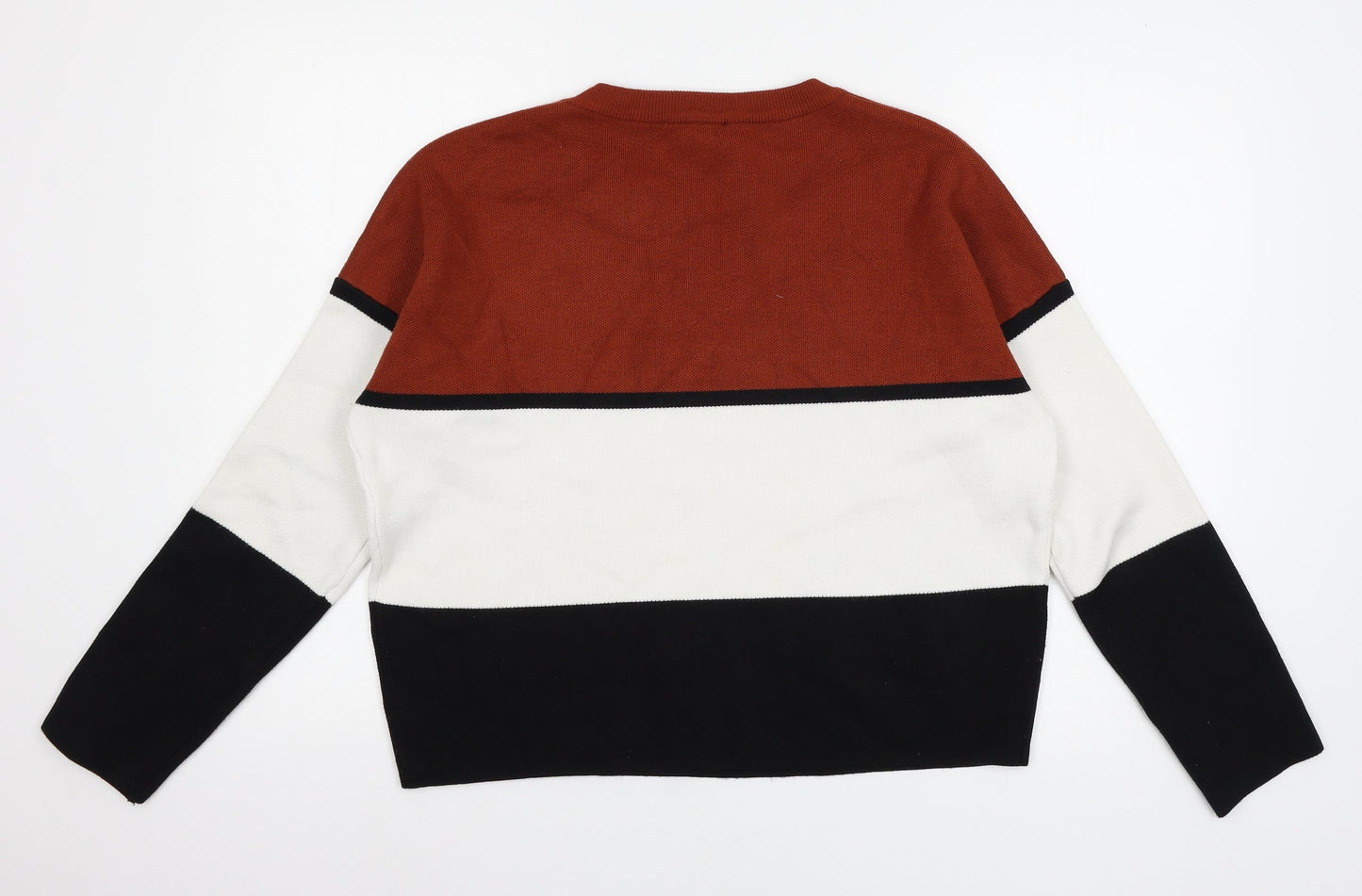New Look Womens Brown Striped Knit Pullover Jumper Size M