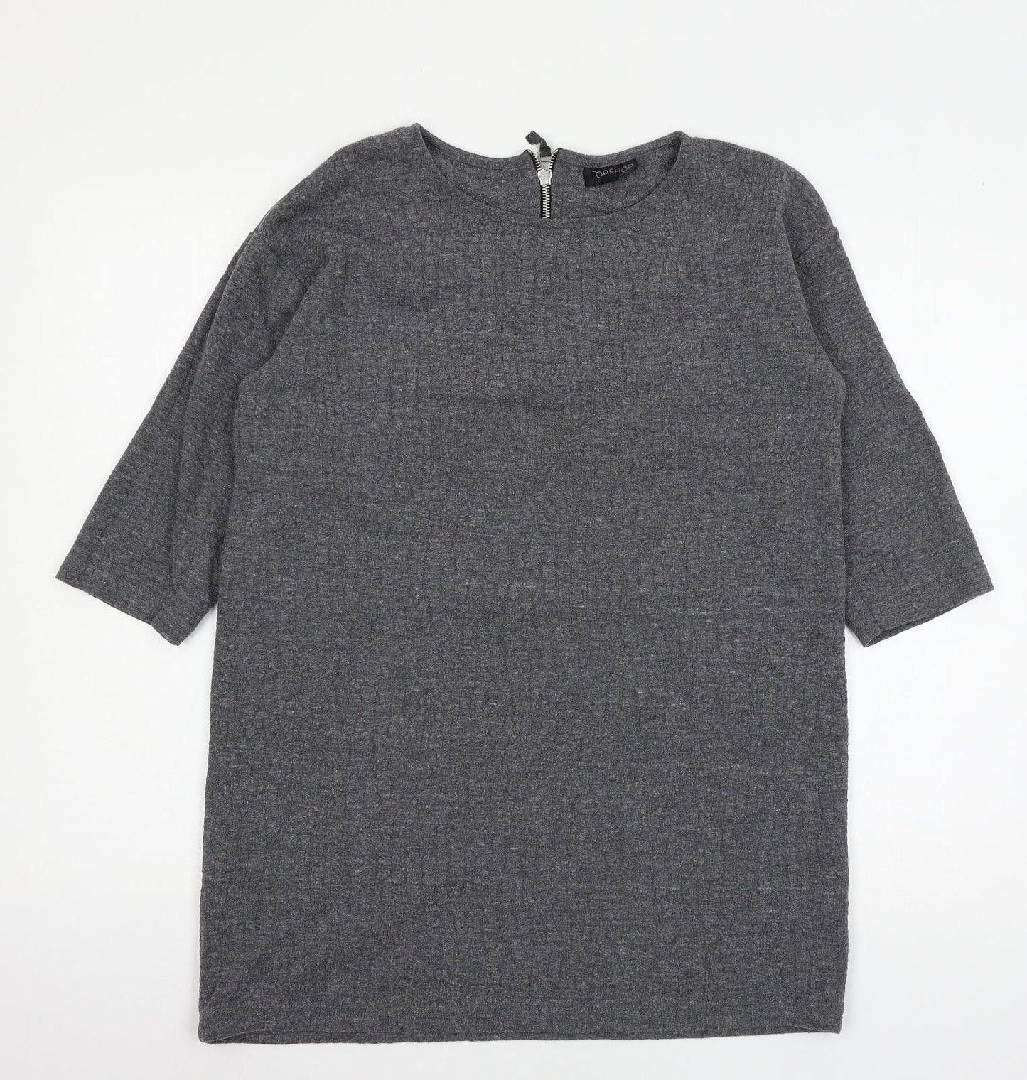 Topshop Womens Grey  Knit Pullover Jumper Size 10