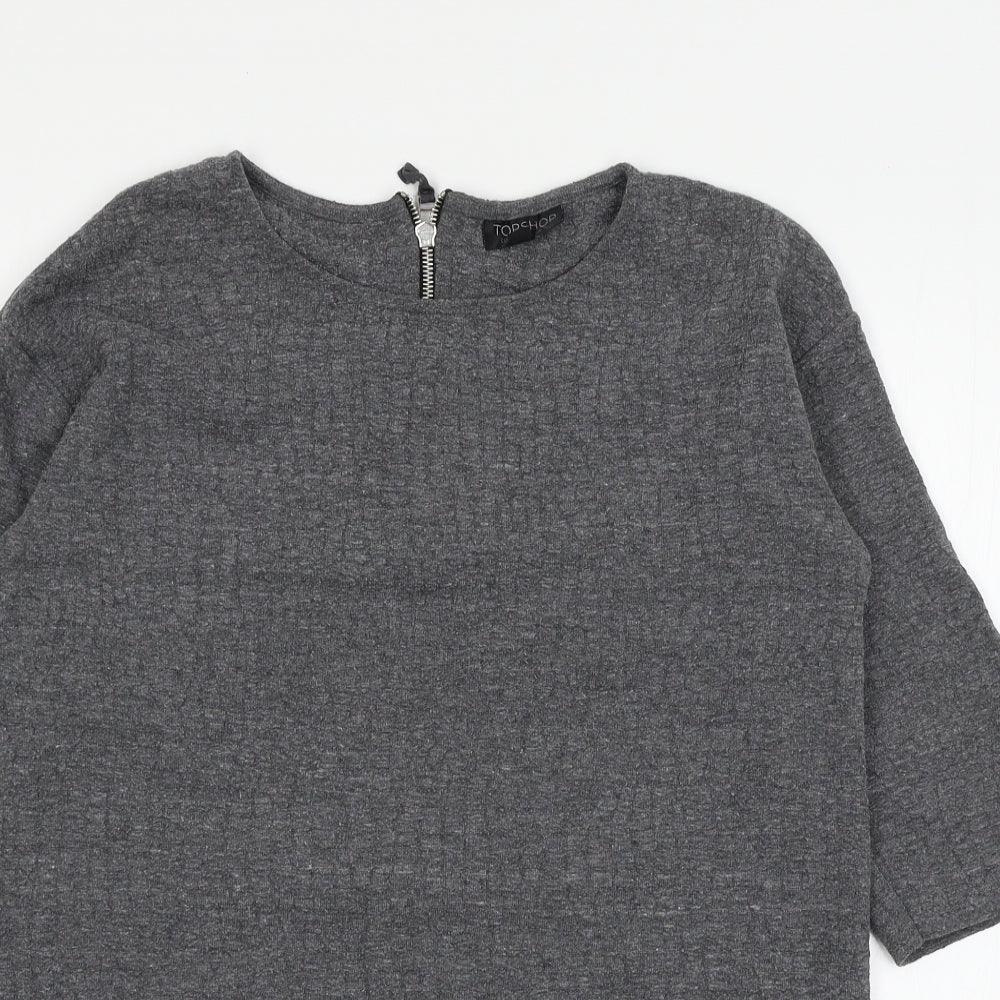 Topshop Womens Grey  Knit Pullover Jumper Size 10