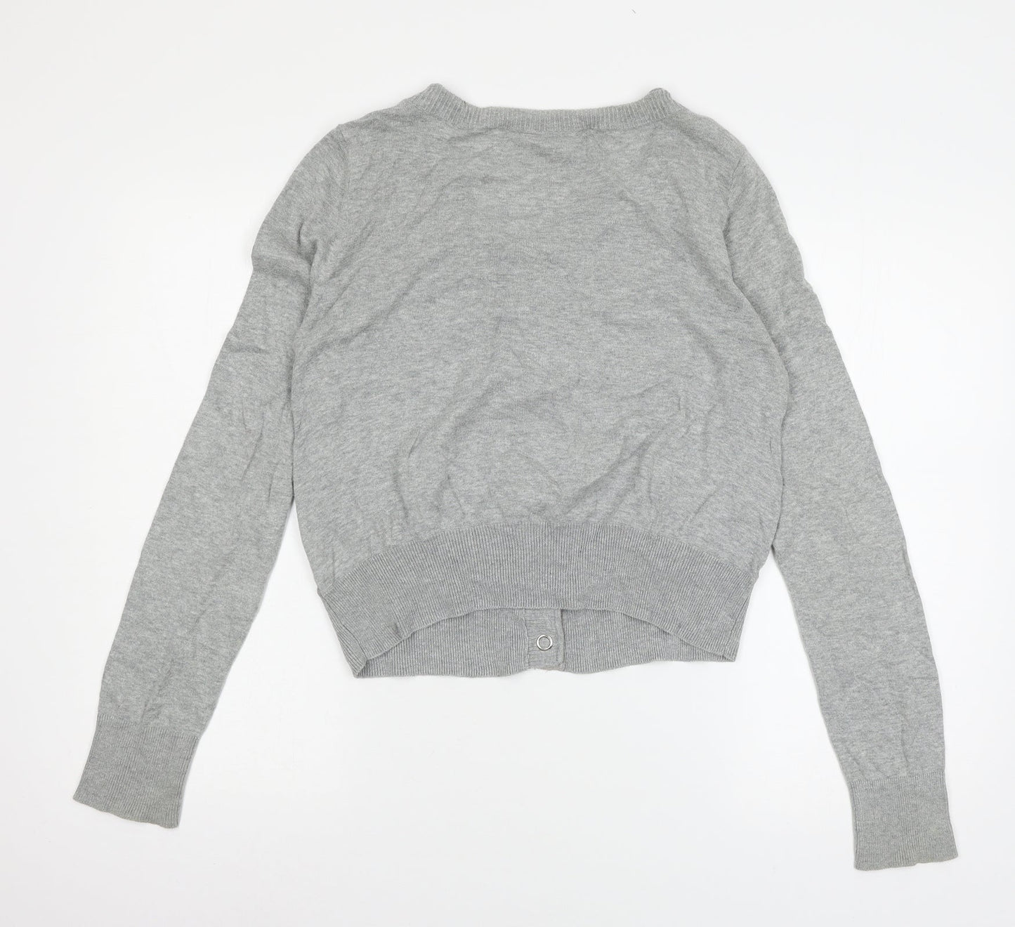 Topshop Womens Grey  Knit Cardigan Jumper Size 14