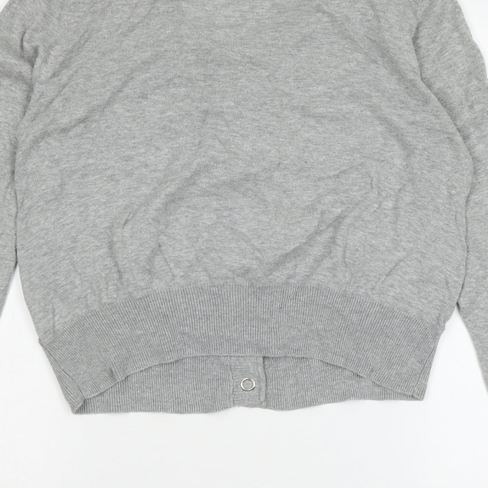 Topshop Womens Grey  Knit Cardigan Jumper Size 14