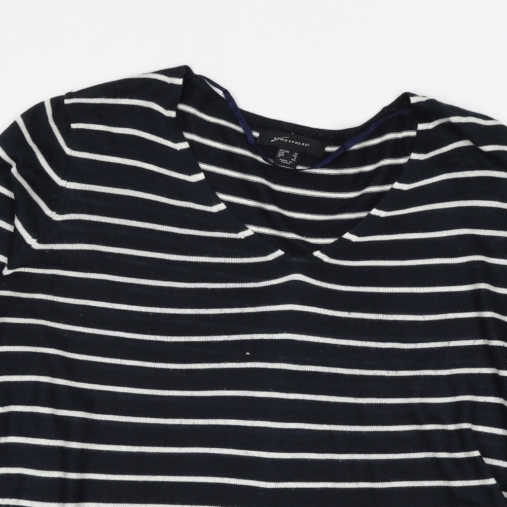 Atmosphere Womens Blue Striped Knit Pullover Jumper Size 12