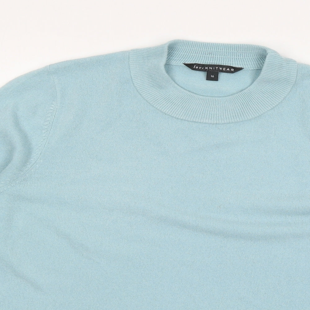 Bonmar Womens Blue  Knit Pullover Jumper Size 16