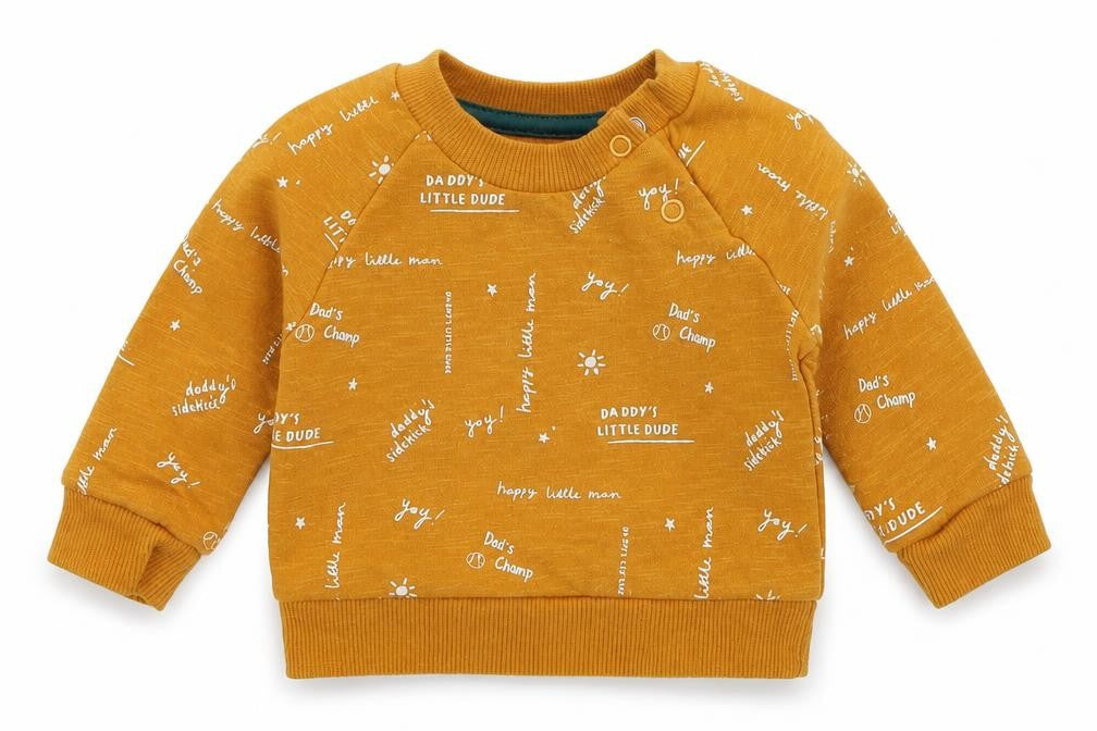 Primark Boys Orange Geometric Jersey Pullover Jumper Size 0-3 Months  - Daddy's Champ