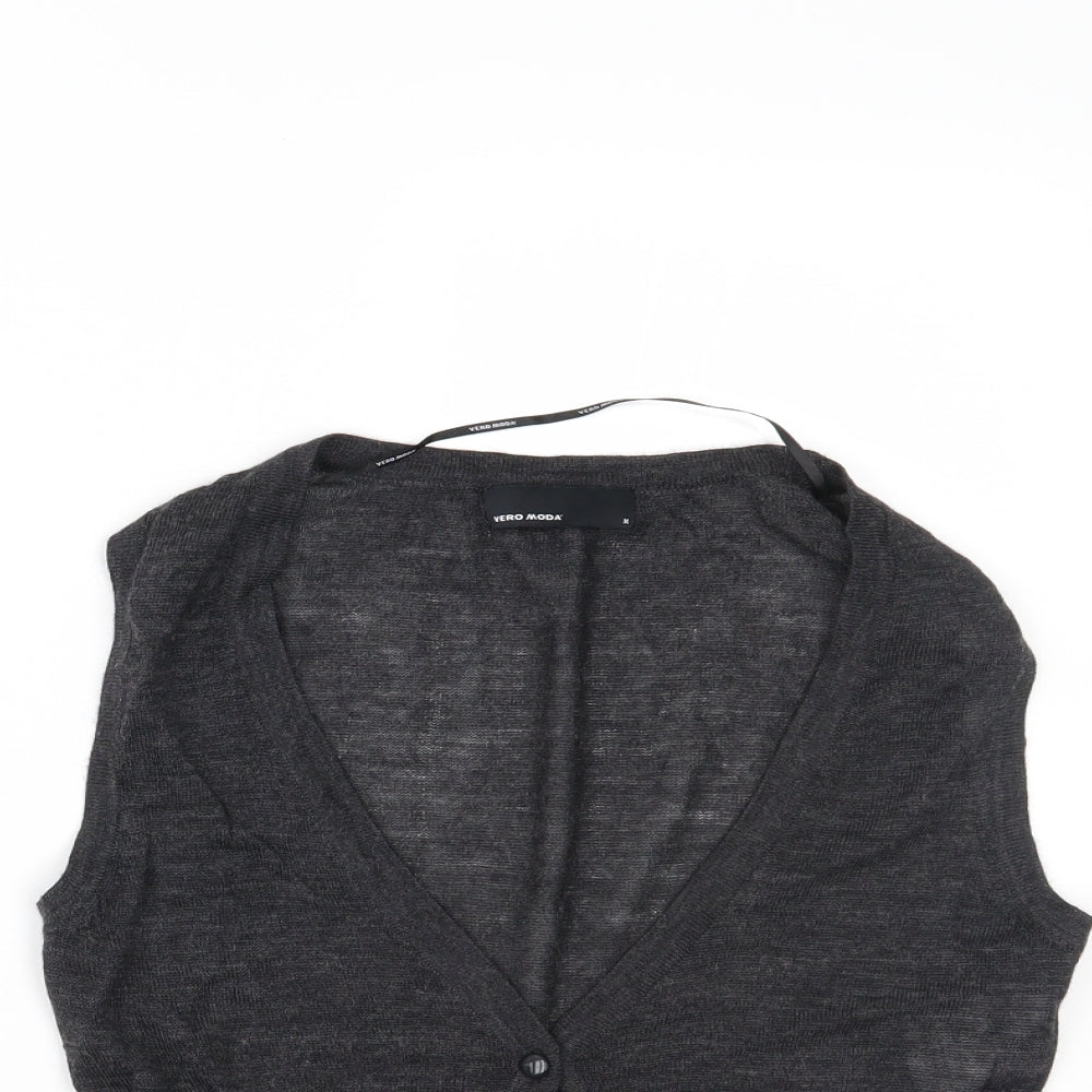 VERO MODA Womens Grey   Cardigan Jumper Size M