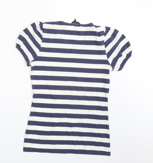 Dorothy Perkins Womens Blue Striped  Basic T-Shirt Size M