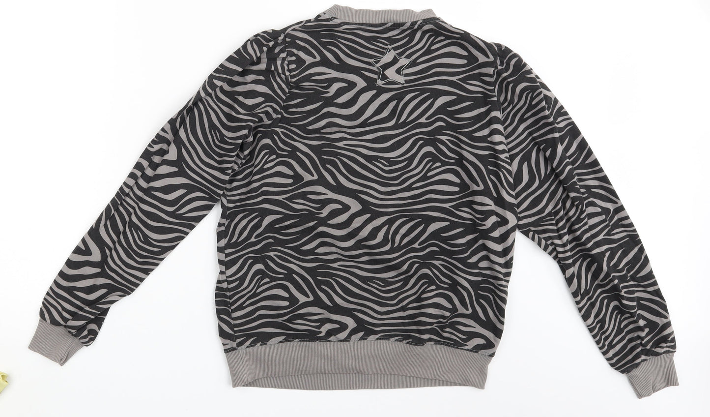 NEXT Womens Black Geometric  Pullover Jumper Size 6