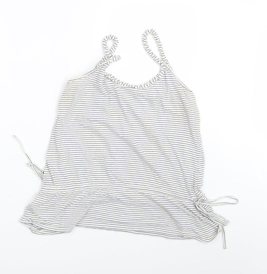 Preworn Womens White Striped  Basic Tank Size 12