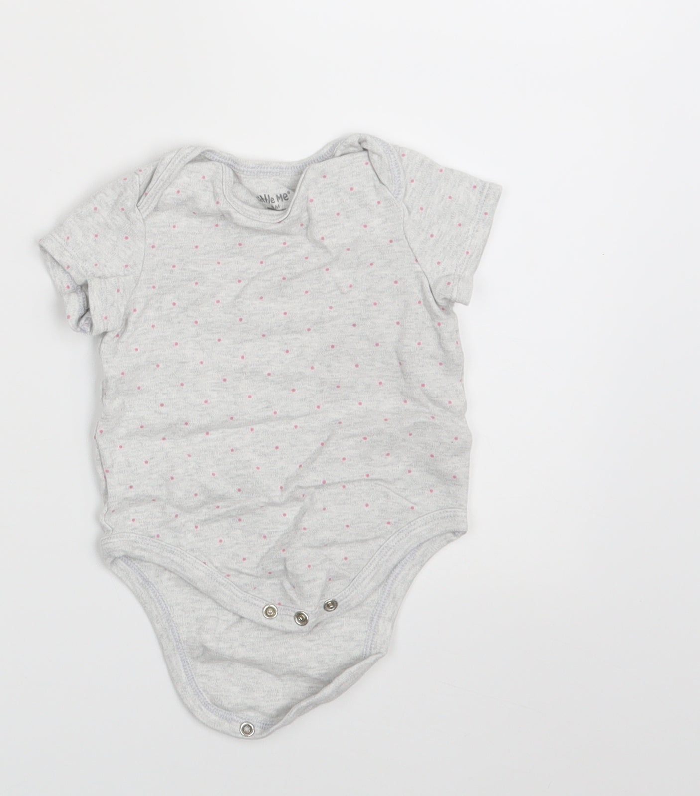 Little Me Baby Grey Polka Dot  Basic T-Shirt Size 9-12 Months