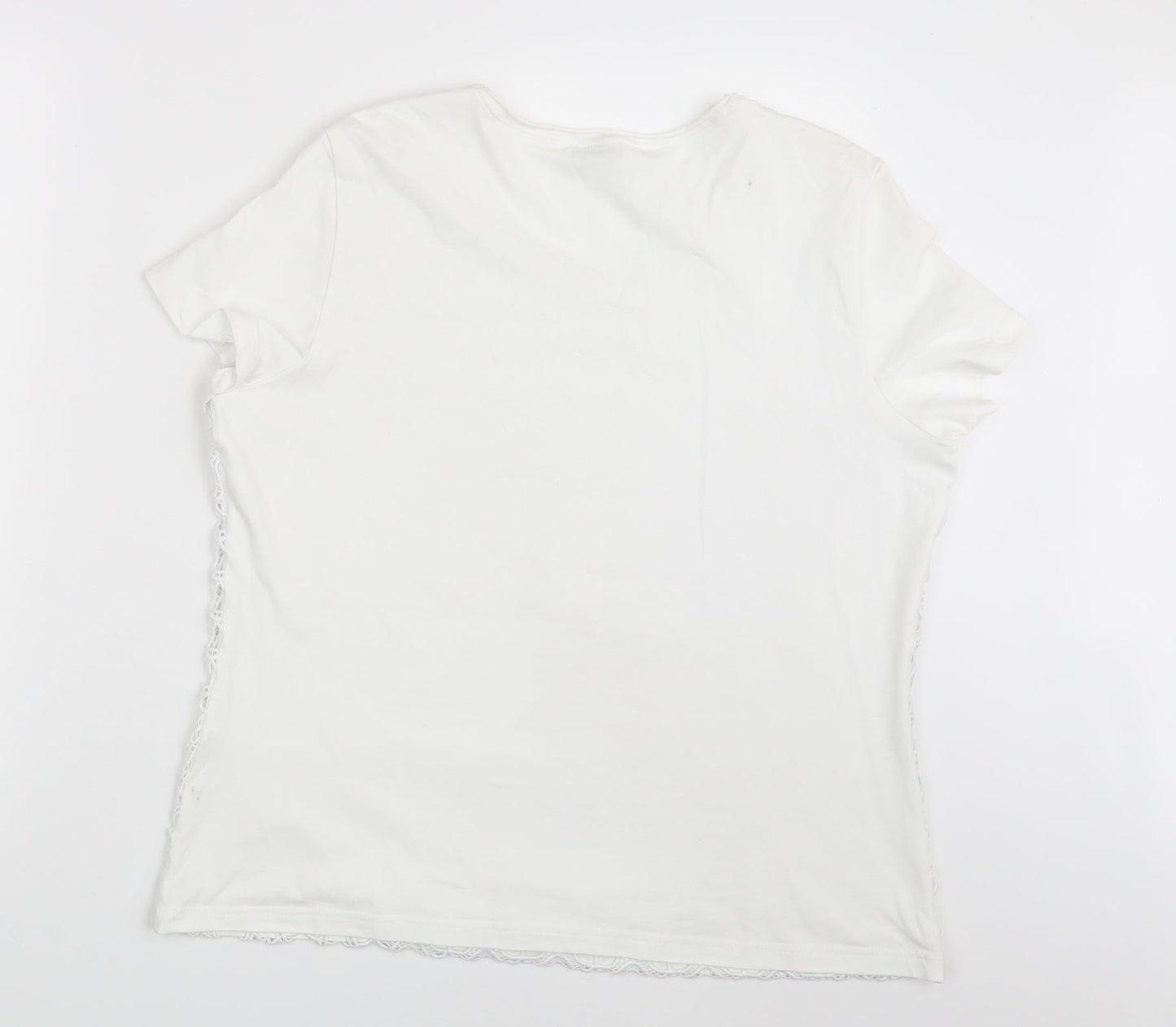 Gerry Weber Womens White Geometric  Basic T-Shirt One Size