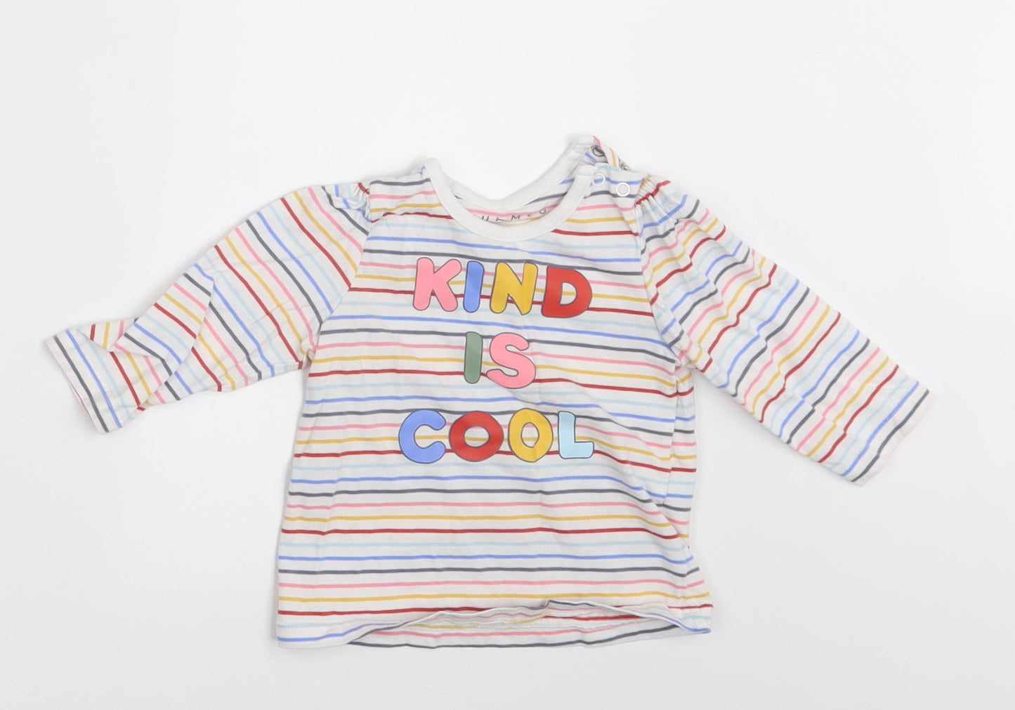 Nutmeg Girls Multicoloured Striped  Basic T-Shirt Size 3-6 Months  - Kind is cool