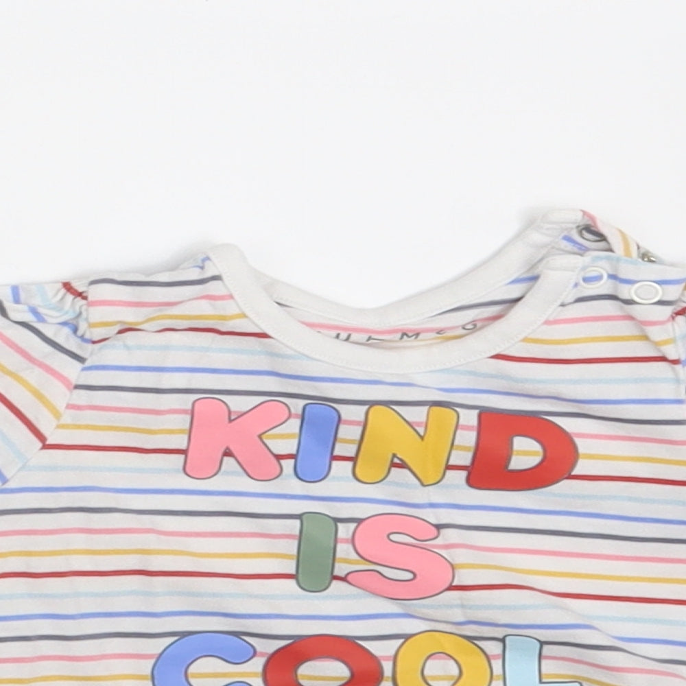 Nutmeg Girls Multicoloured Striped  Basic T-Shirt Size 3-6 Months  - Kind is cool
